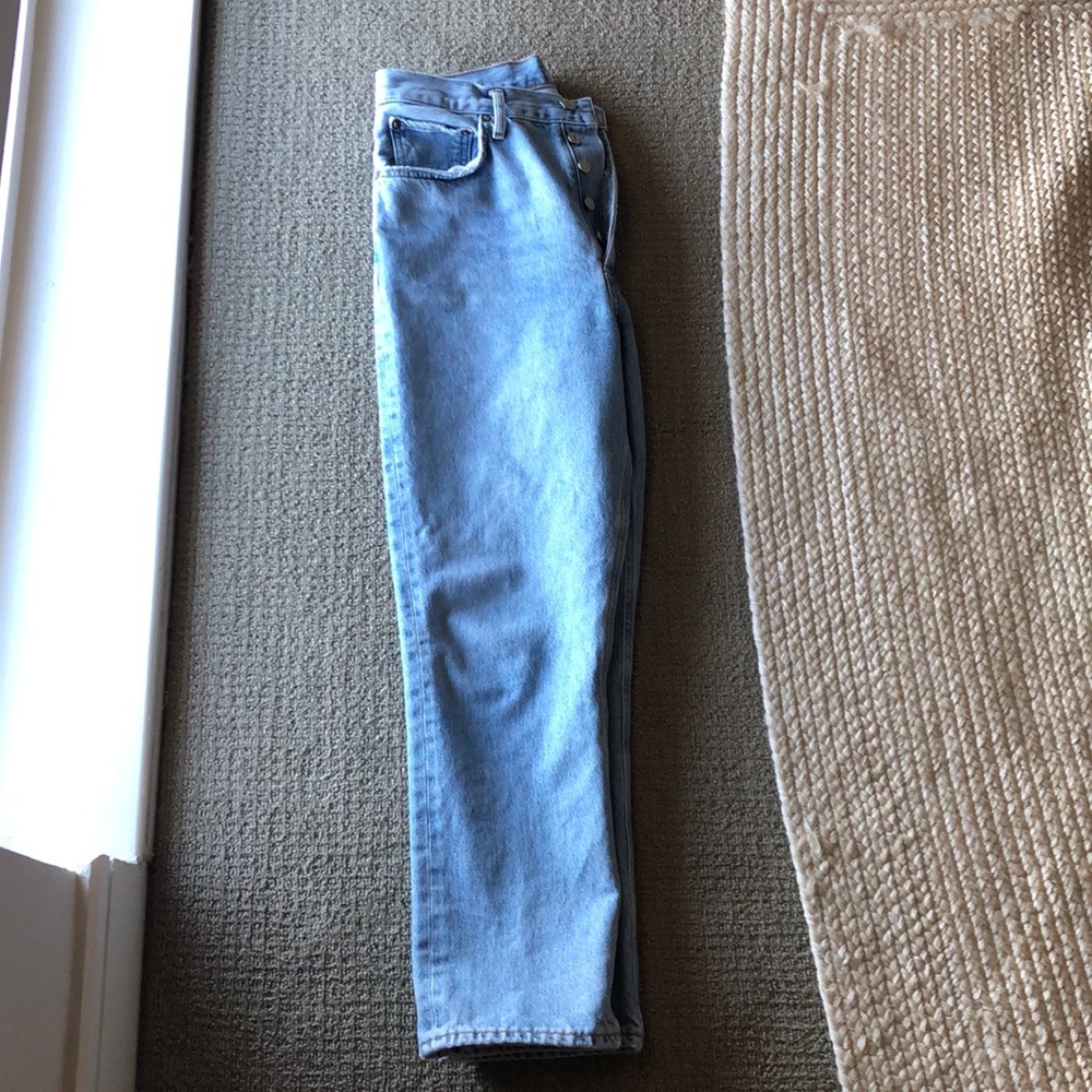 AGOLDE light wash cropped jean